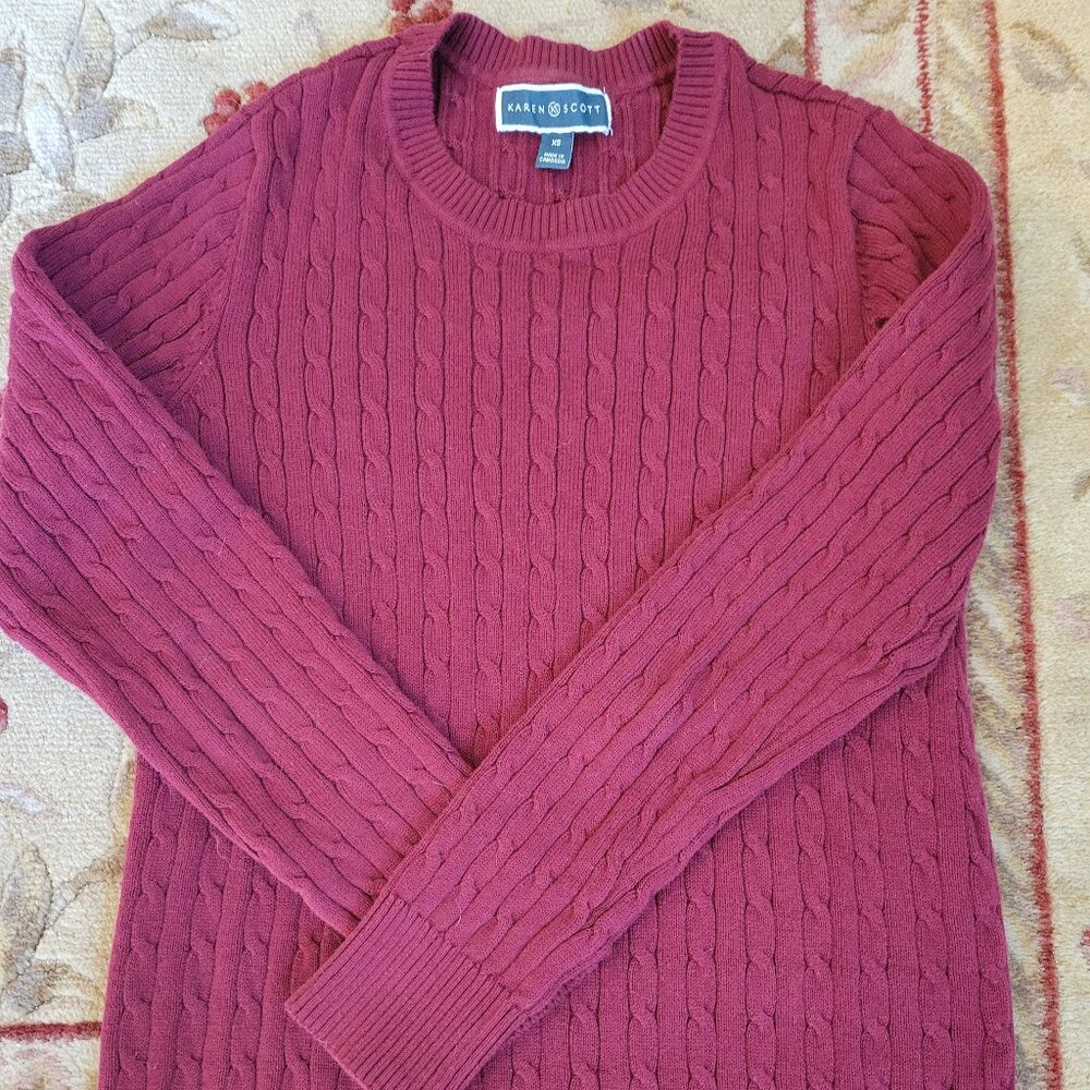 Deep wine color, XS Karen Scott sweater